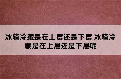 冰箱冷藏是在上层还是下层 冰箱冷藏是在上层还是下层呢